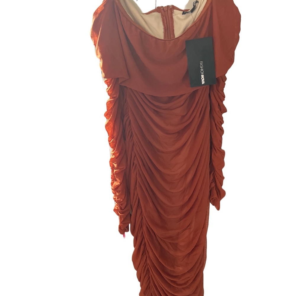 Women's Orange Draped Dress